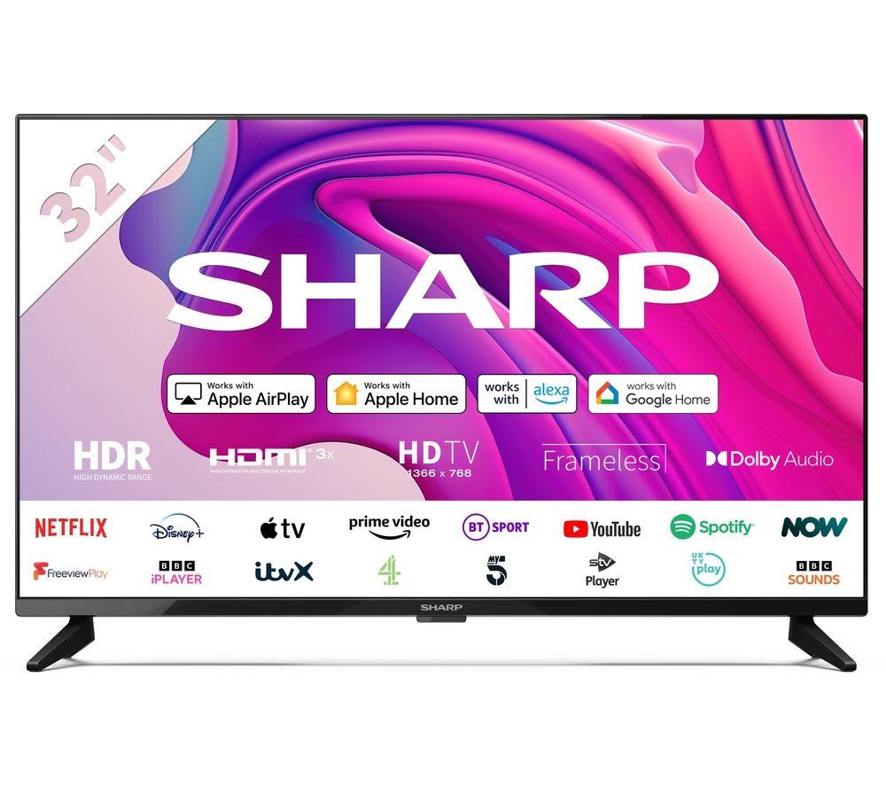 32 SHARP 1T-C32FD7KF1FB  Smart HD Ready HDR LED TV, Black