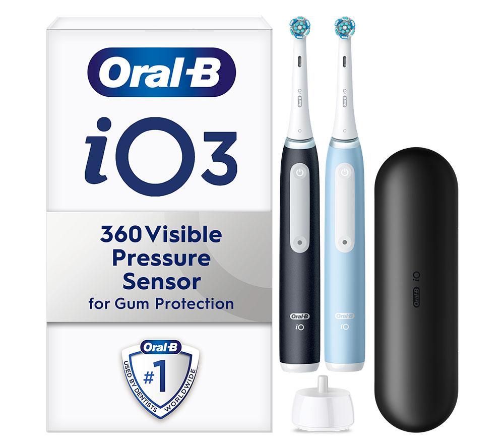 ORAL B iO 3 Electric Toothbrush - Blue & Black Duo