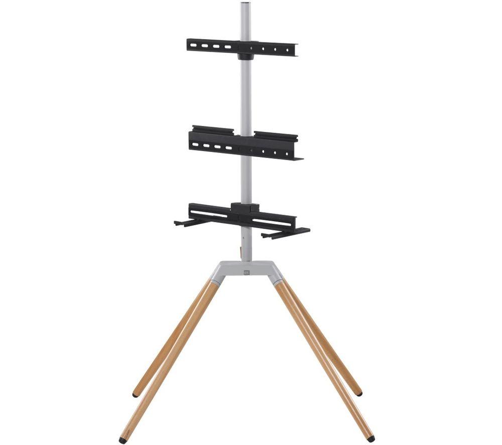ONE FOR ALL WM7476 32-70inch Quadpod TV Stand - Oak & Silver Grey
