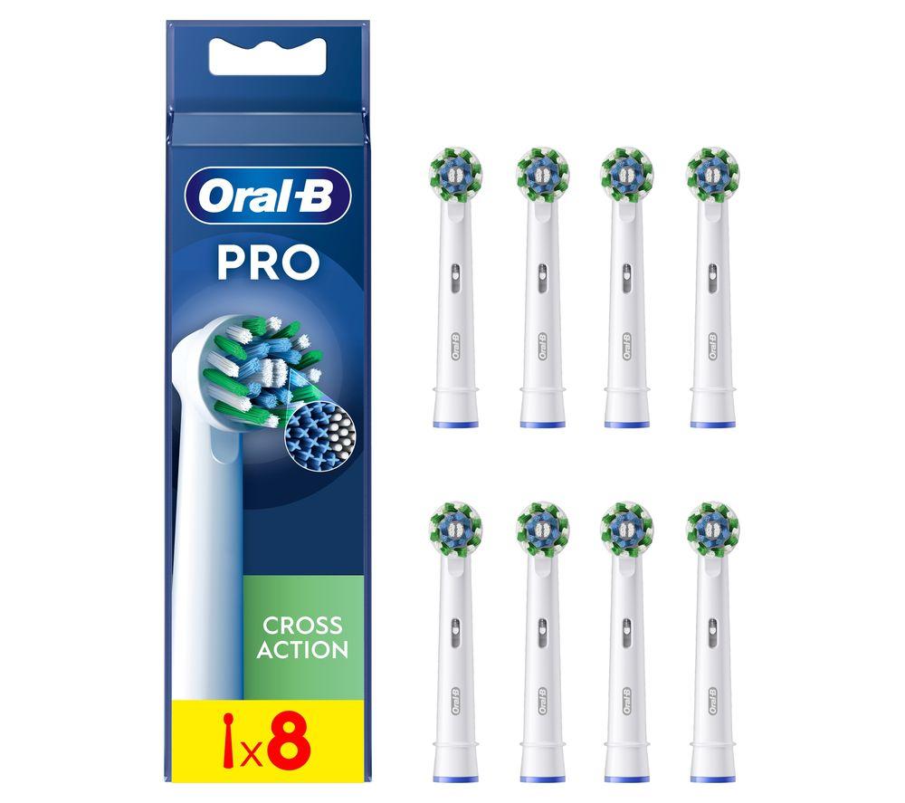 ORAL B CrossAction X-Filaments Replacement Toothbrush Head ? Pack of 8, White