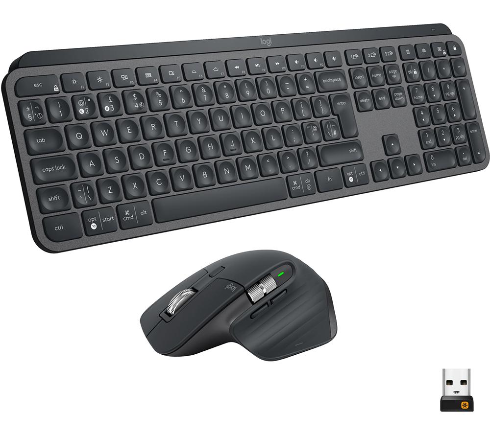 Logitech MX Master 3S Wireless Darkfield Mouse & MX Keys S Wireless Keyboard Bundle, Black