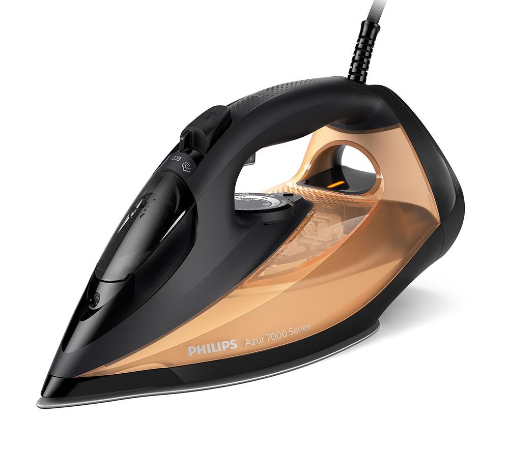 PHILIPS 7000 Series HV SteamGlide Elite DST7040/80 Steam Iron - Black & Gold