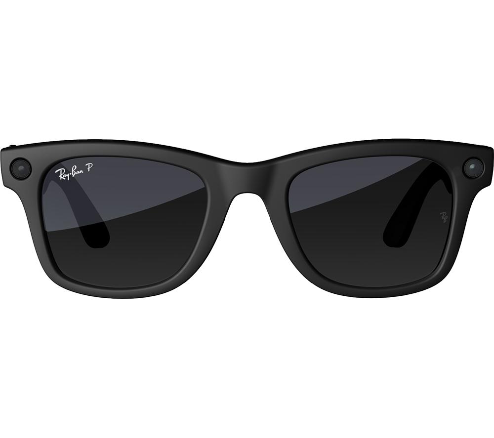 RAY-BAN Meta Wayfarer Large Glasses - Matte Black, Polarized Gradient Graphite
