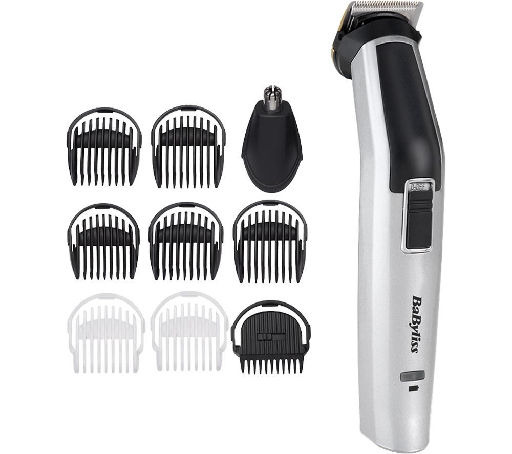 BABYLISS Men 7255U 10-in-1 Titanium Multi-Trimmer - Silver & Black