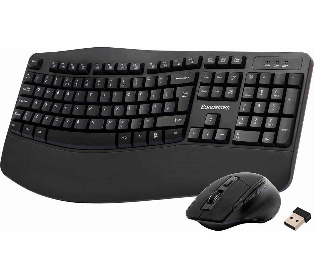 SANDSTROM Ergonomic SERGOCS25 Wireless Keyboard & Mouse Set