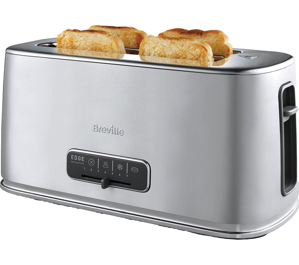 BREVILLE Edge Long Slot VTR023 4 Slice Toaster  Brushed Stainless Steel