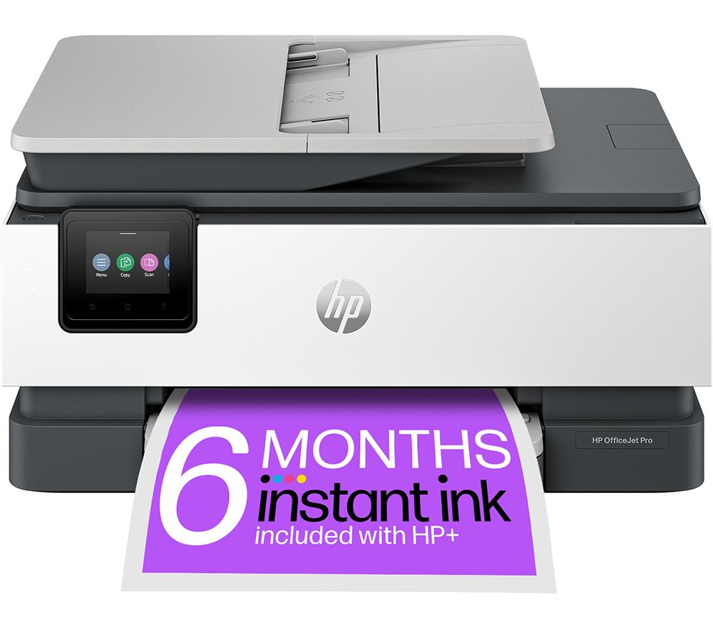 HP OfficeJet Pro 8134e All-in-One Wireless Inkjet Printer with Fax & Instant Ink with HP, White,Silv