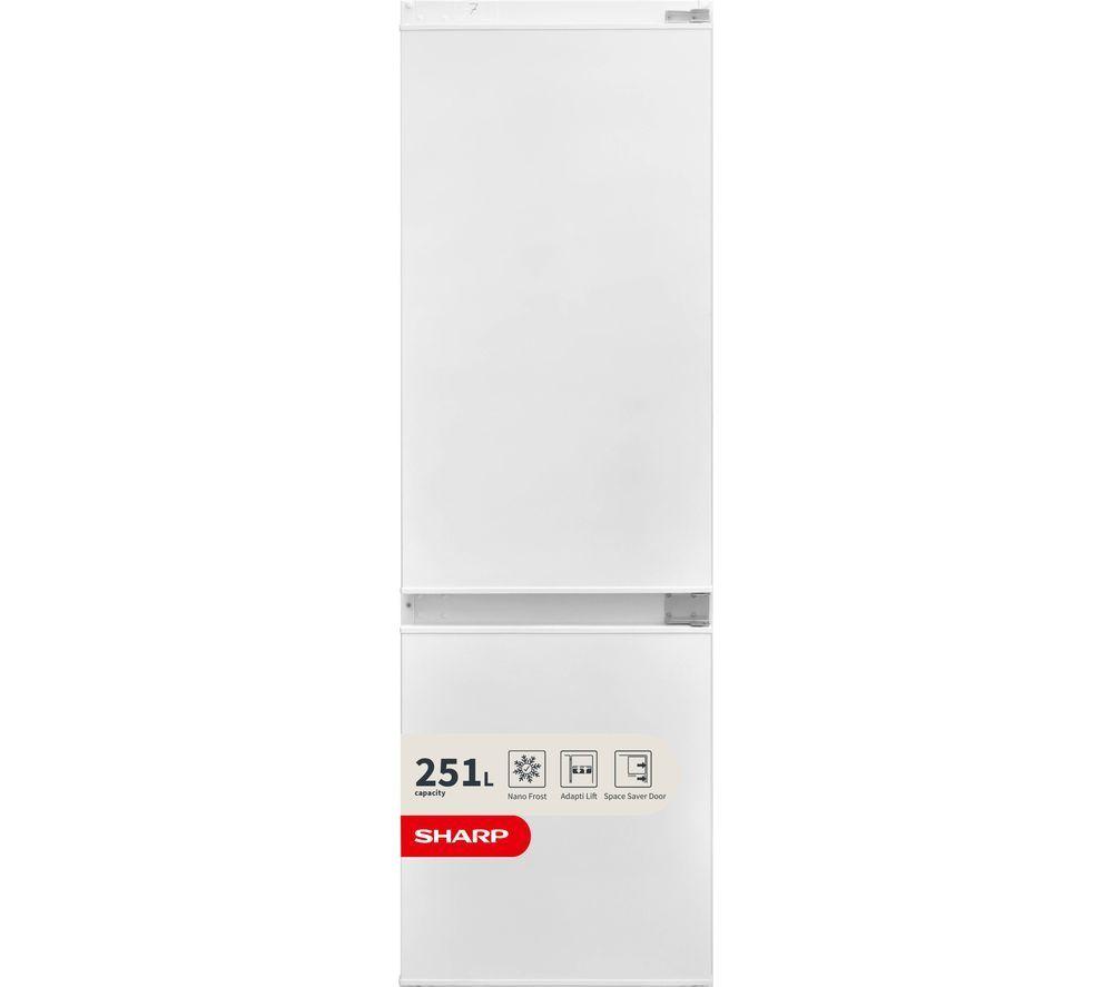 SHARP SJ-BE250M1XS-EN Integrated 70/30 Fridge Freezer - Sliding Hinge