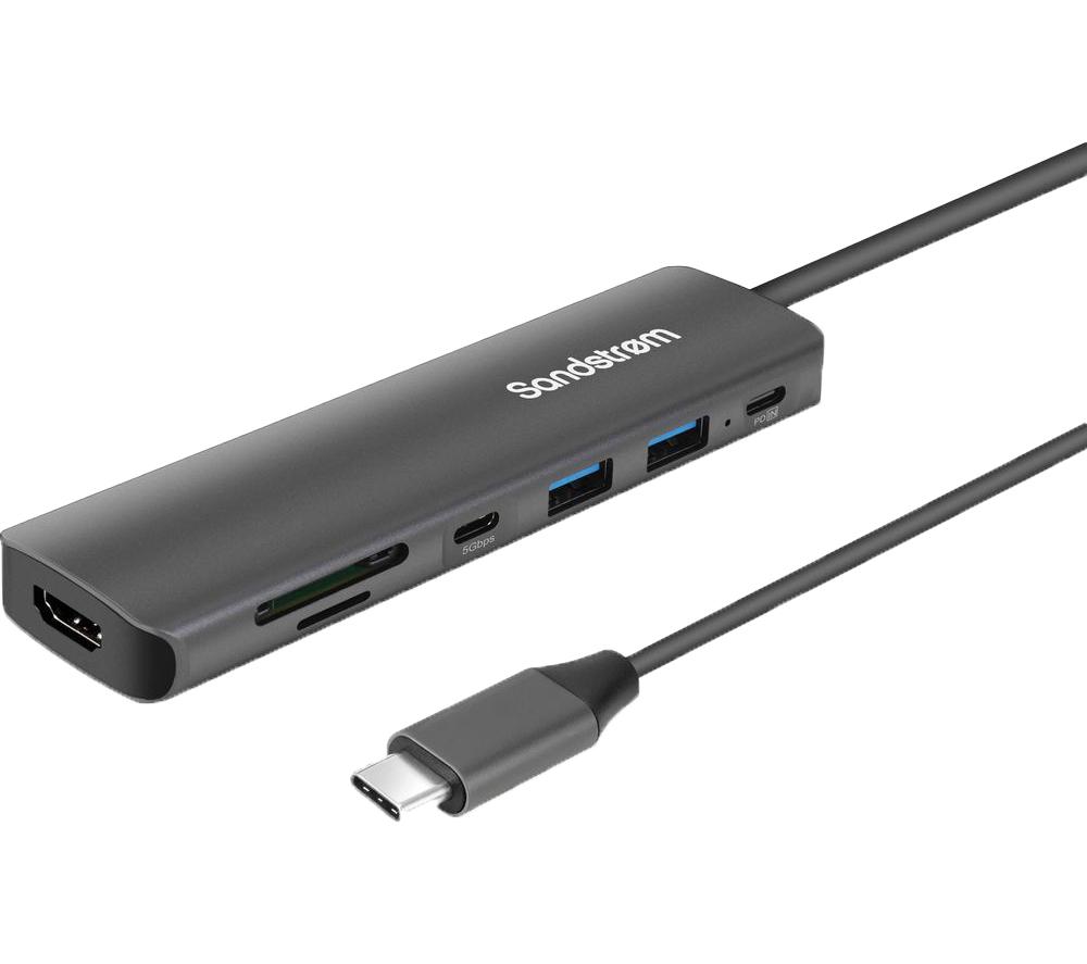 SANDSTROM S7IN1CA25 7-port USB Type-C Connection Hub