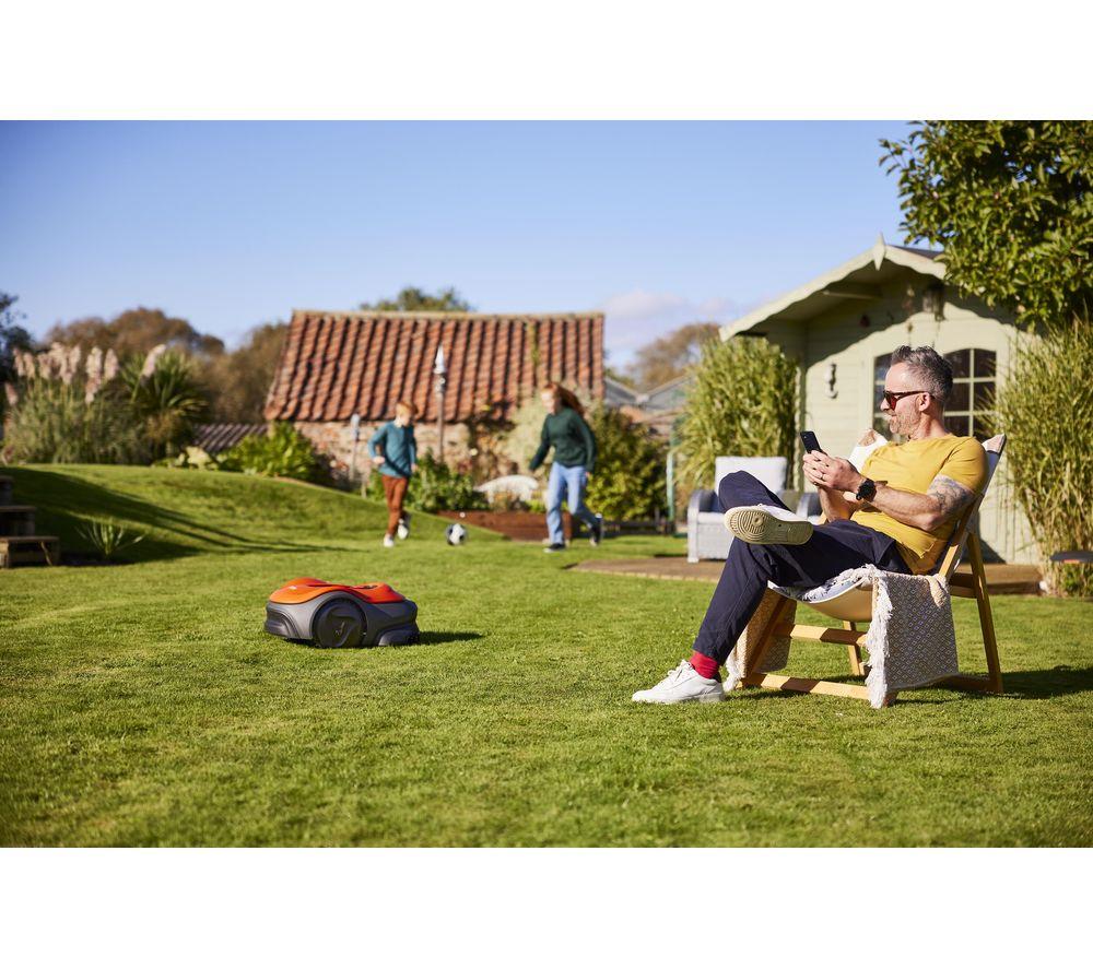 Buy FLYMO UltraLife 800 Cordless Robot Lawn Mower - Black & Orange | Currys