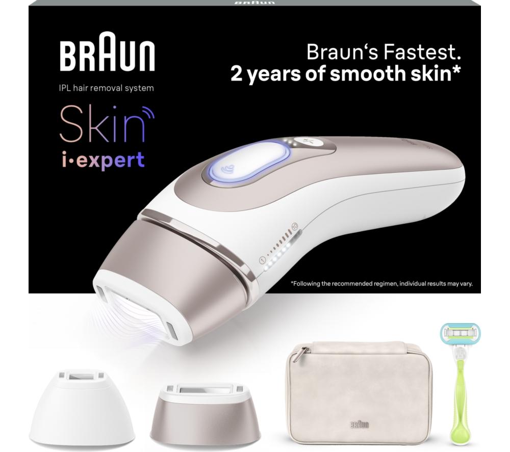 BRAUN Skin i·expert IPL7147 IPL Hair Removal System - Rose Gold & White