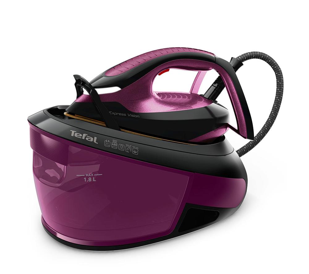 TEFAL Express Vision SV8154 Steam Generator Iron - Black & Purple