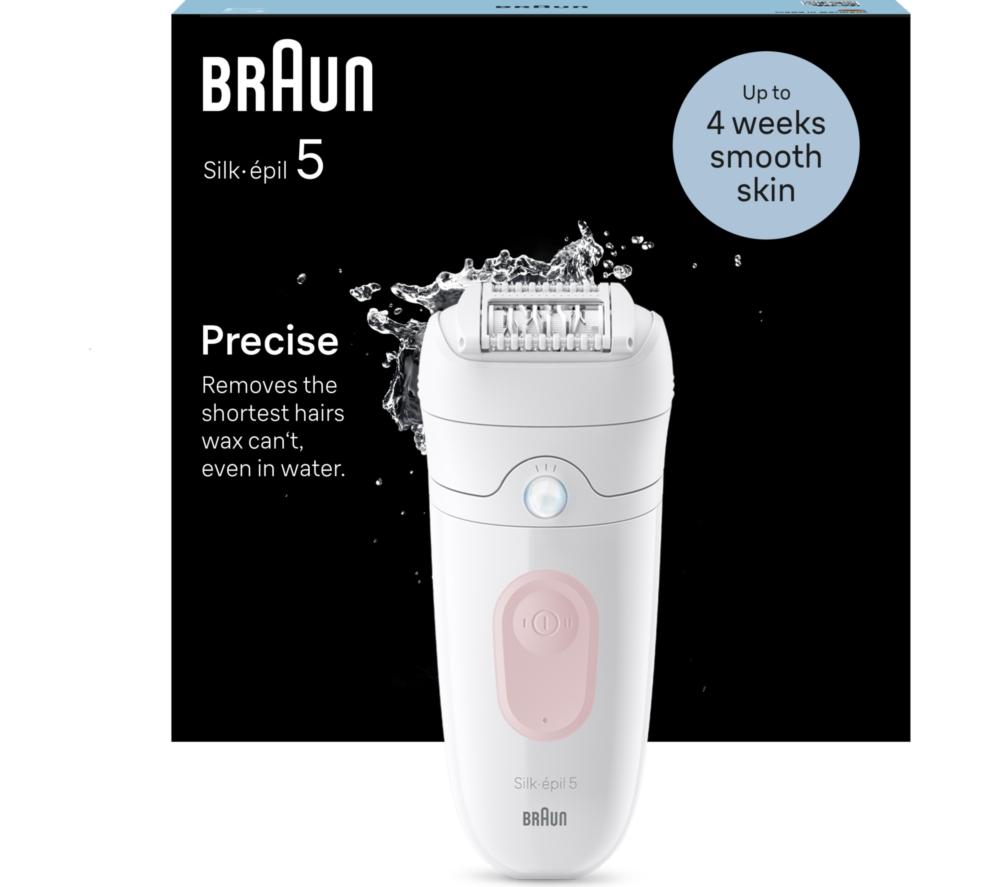 BRAUN Silk-épil 5 5-000 Wet & Dry Epilator - White & Flamingo
