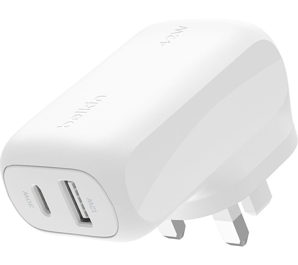 BELKIN WCB009myWH 42 W Dual USB Wall Charger
