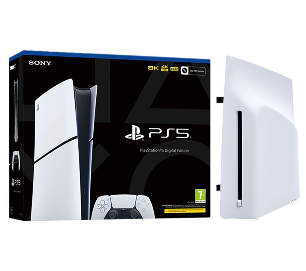 SONY PlayStation 5 Digital Edition Model Group (Slim) & Disk Drive Bundle ? White, White