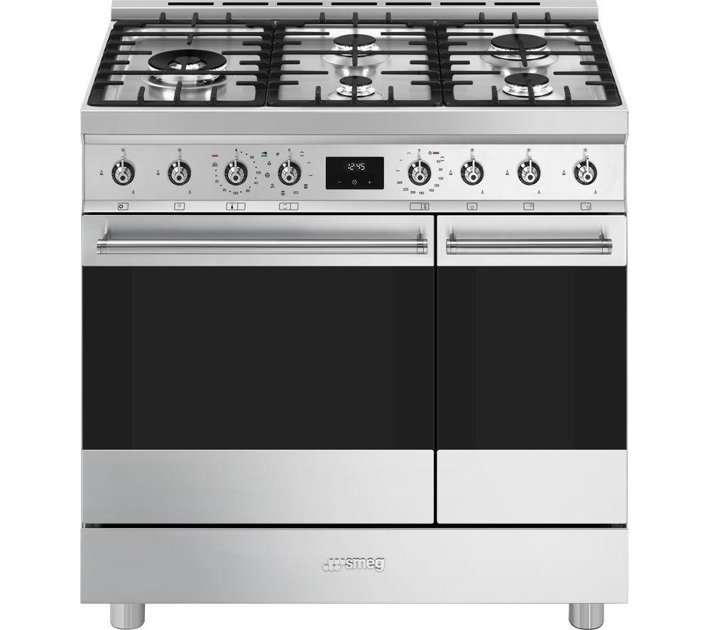 SMEG C92GPX2 90 cm Dual Fuel Range Cooker - Stainless Steel