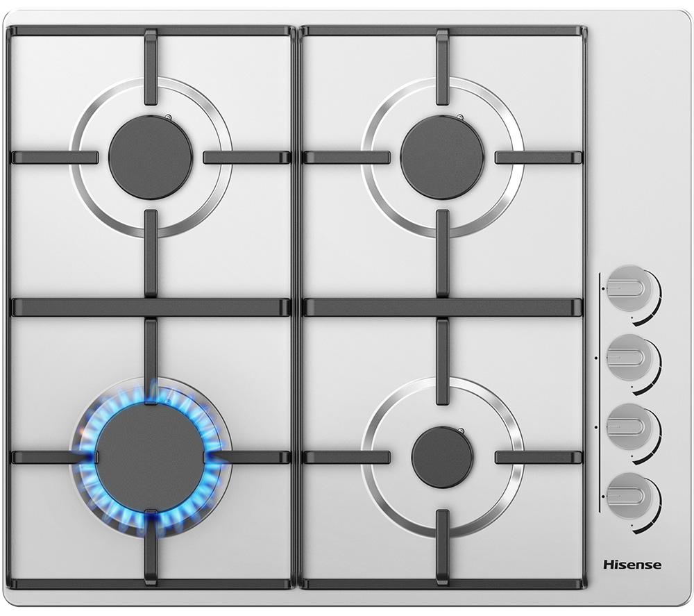 HISENSE GM642XHS 60cm Gas Hob - Stainless Steel