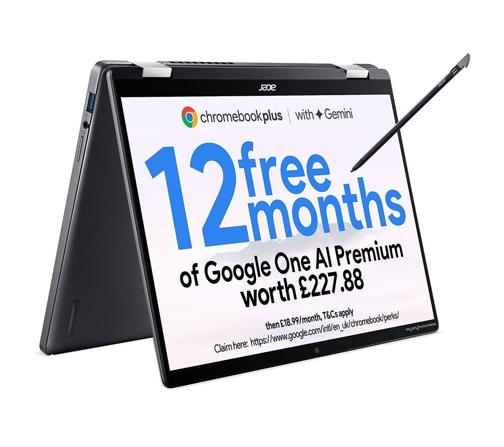 ACER Spin 714 14inch 2 in 1 Chromebook Plus - Intel®Core  Ultra 5, 512 GB SSD, Grey