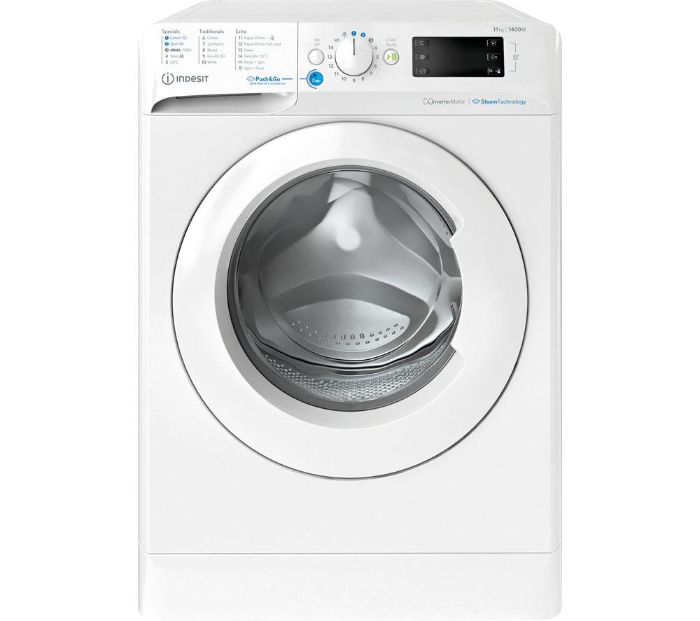 INDESIT Innex Steam Push&Go BWE 111496X WV UK 11 kg 1400 Spin Washing Machine - White