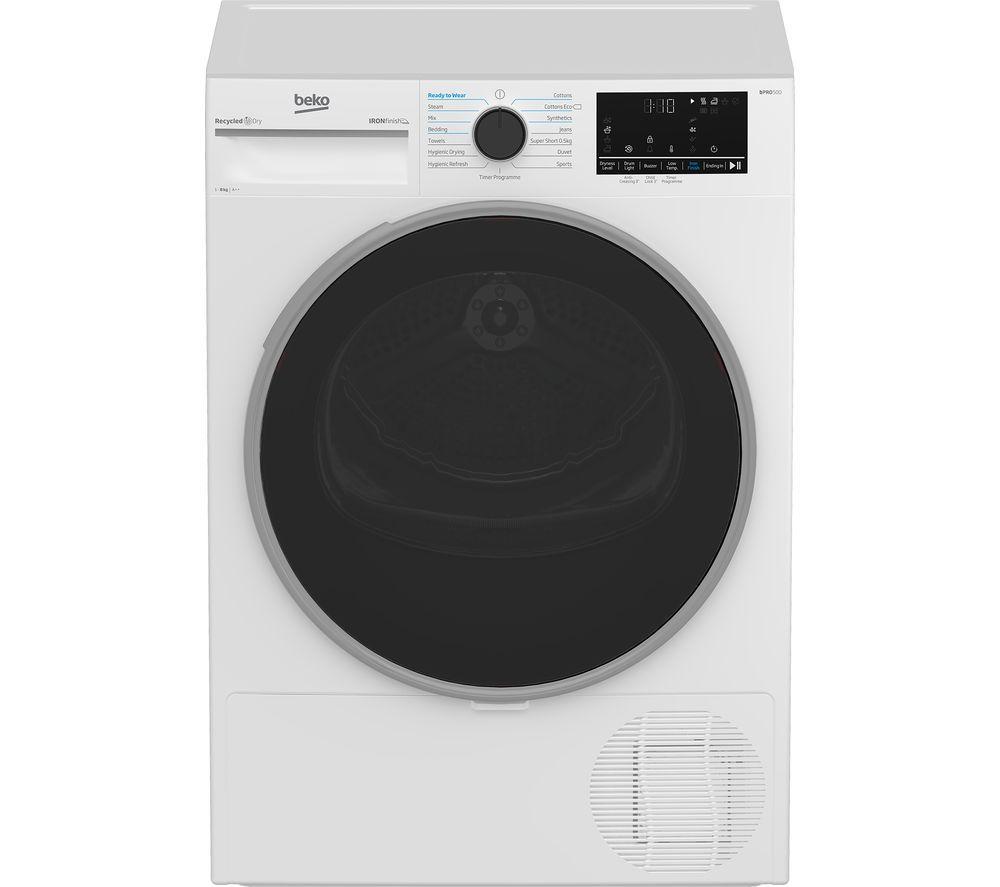 BEKO Pro Ironfinish B5T48231IW 8 kg Heat Pump Tumble Dryer - White
