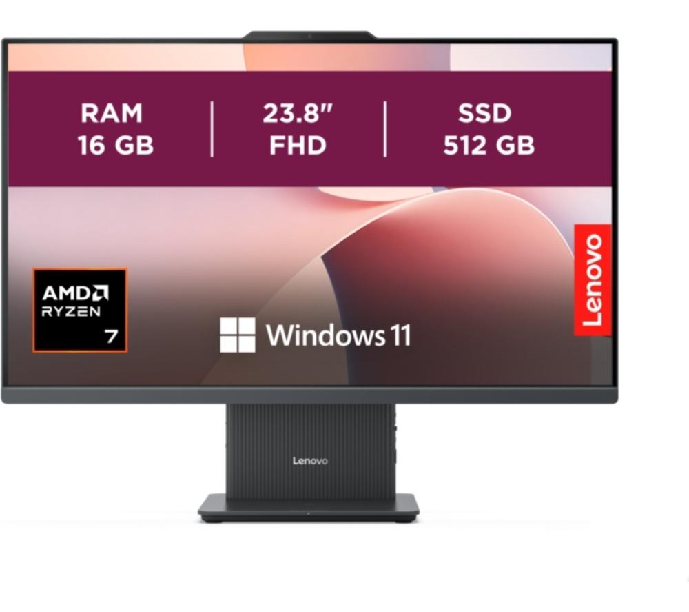 LENOVO IdeaCentre AIO 3 23.8inch All-in-One PC - AMD Ryzen™ 7, 512 GB SSD, Grey