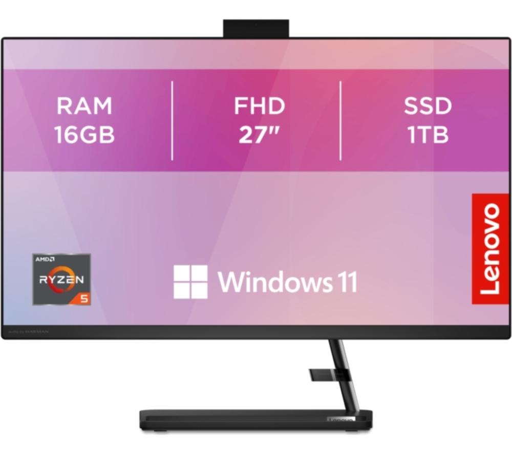 LENOVO IdeaCentre AIO 3 27inch All-in-One PC - AMD Ryzen™ 5, 1 TB SSD, Black