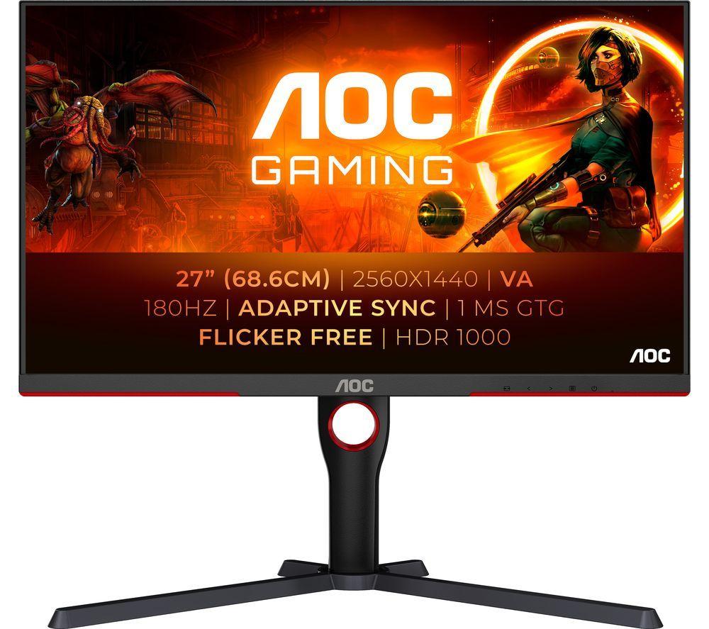 AOC Q27G3XMN/BK Quad HD 27inch VA Mini LED Gaming Monitor - Black
