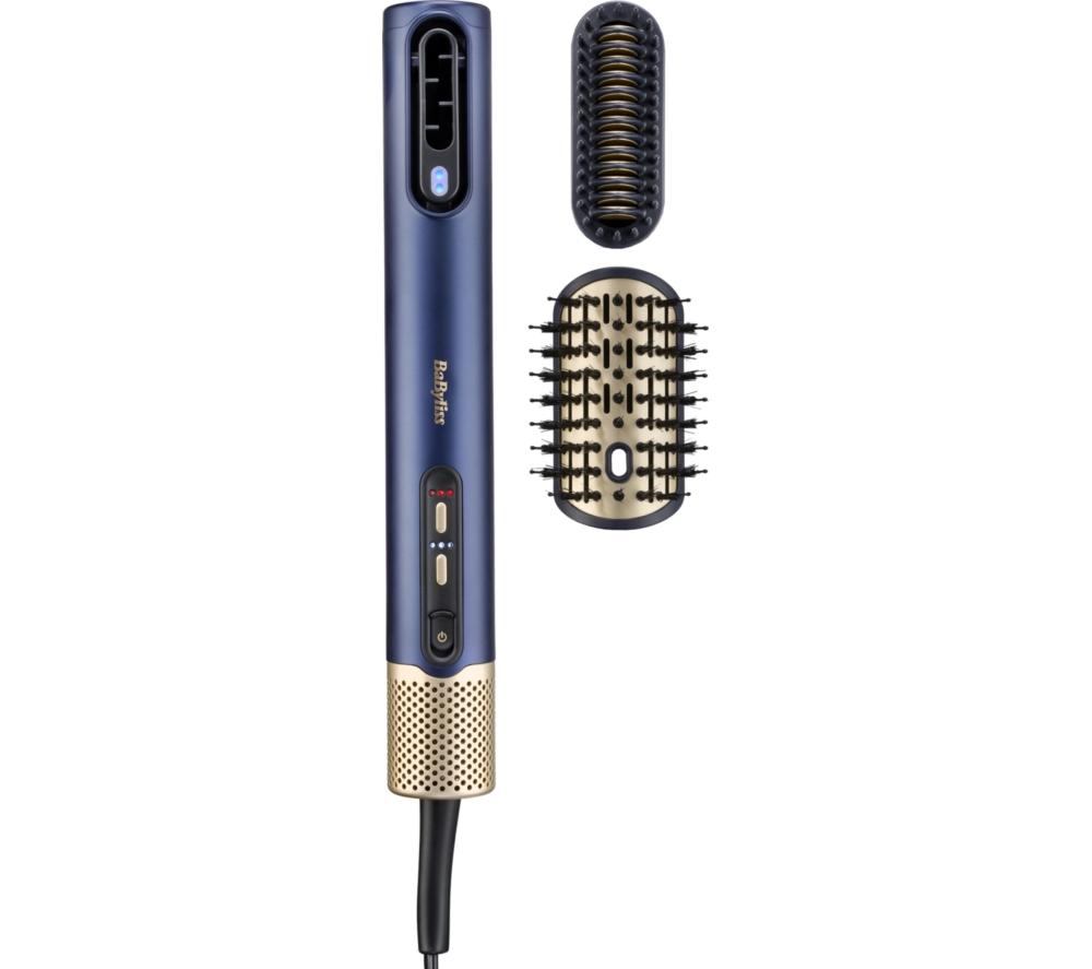 BABYLISS Air Wand Hair Dryer, Styler & Straightener All-in-One - Navy Blue & Gold
