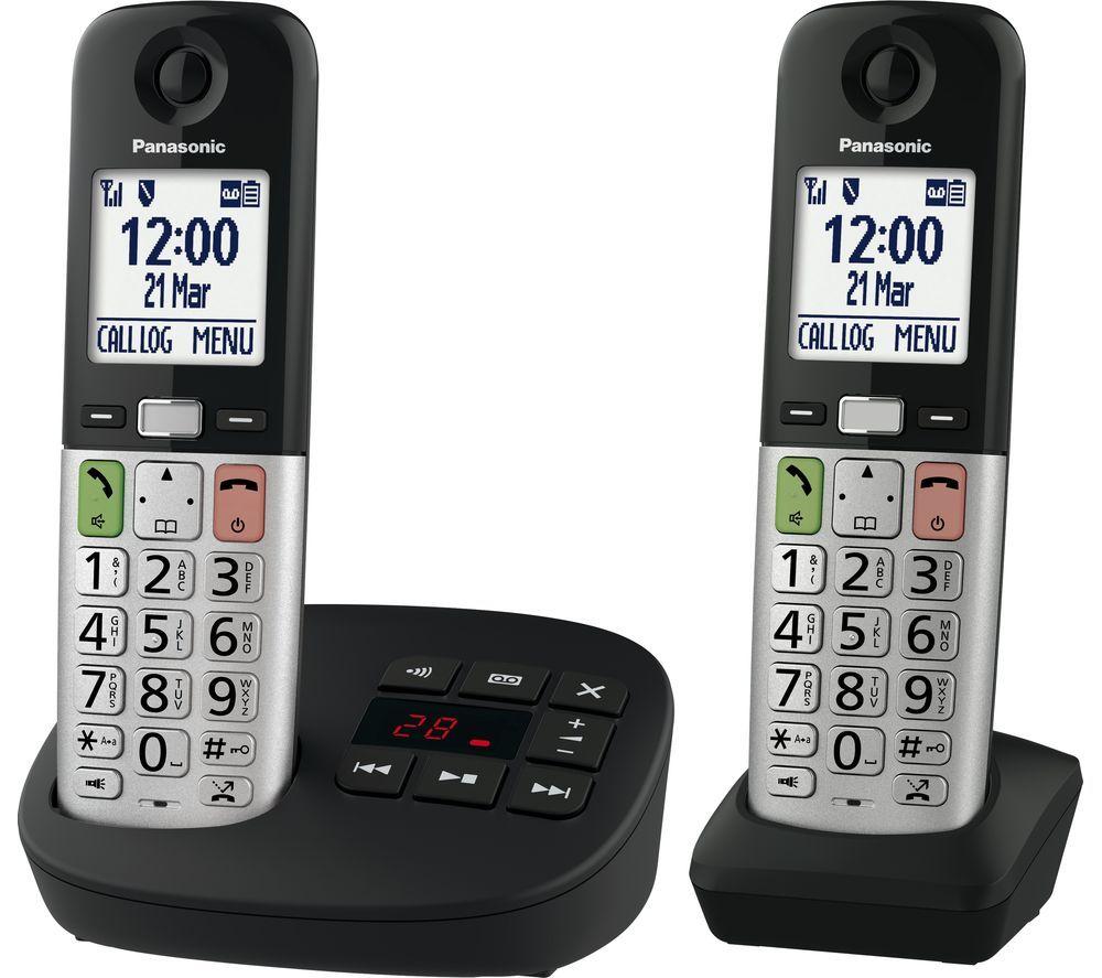 PANASONIC KX-TGU432EB Cordless Phone - Twin Handsets, Silver & Black