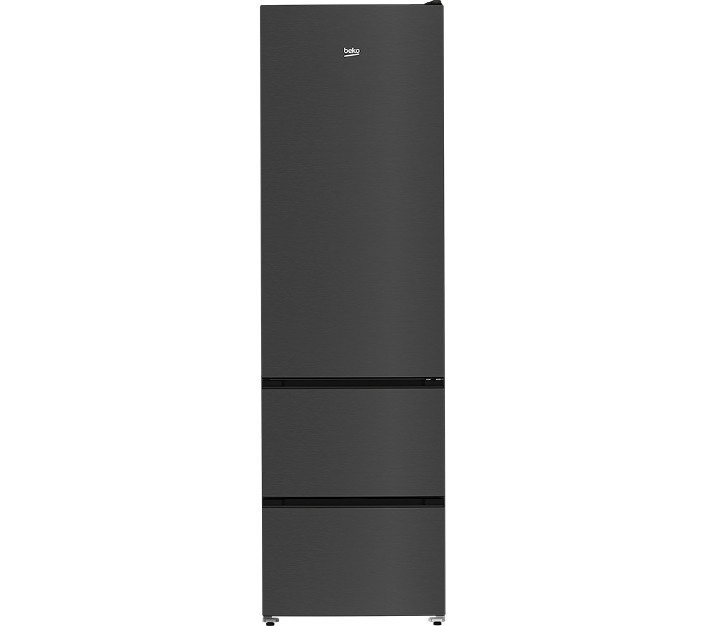 BEKO HarvestFresh GNE4603VPZ 70/30 Fridge Freezer - Black Steel