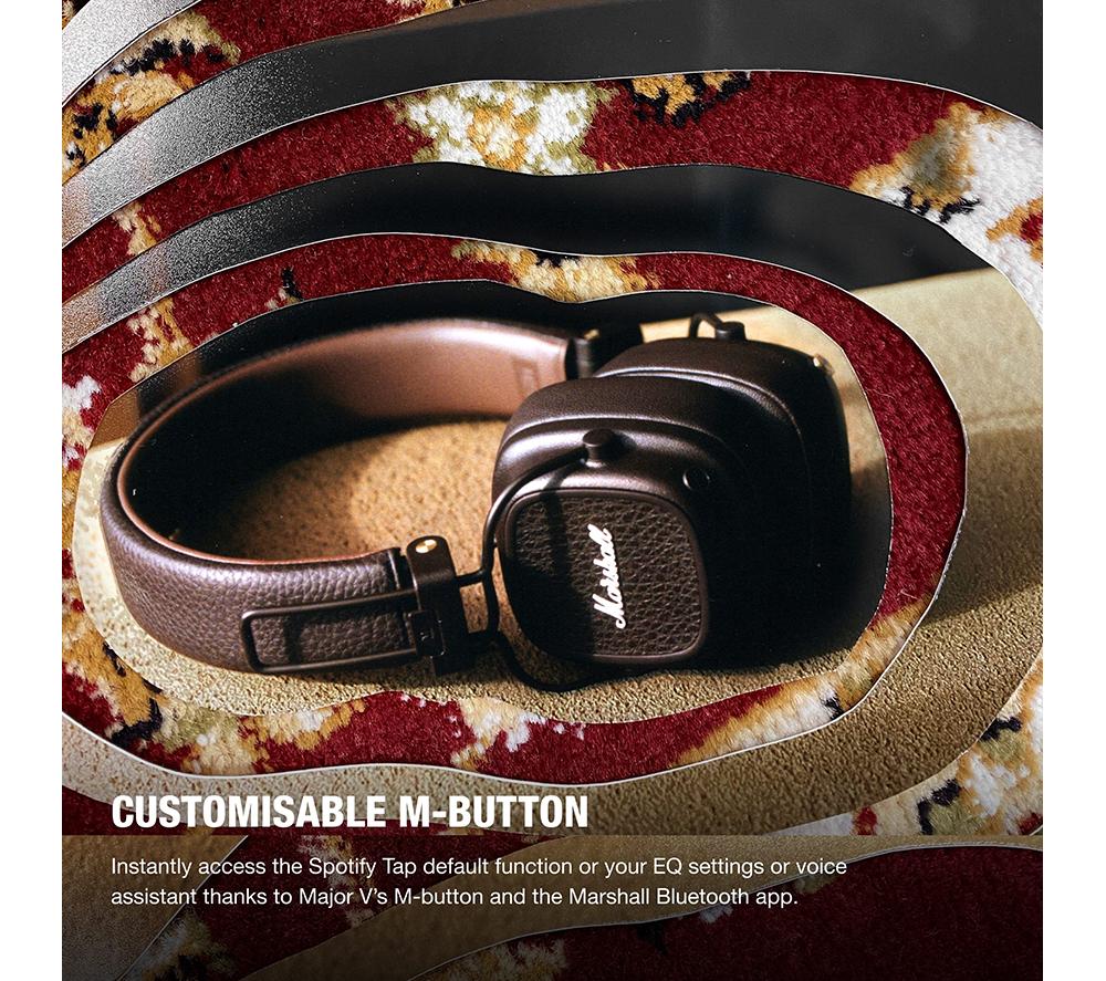 Buy MARSHALL Major V Wireless Bluetooth Headphones - Brown | Currys