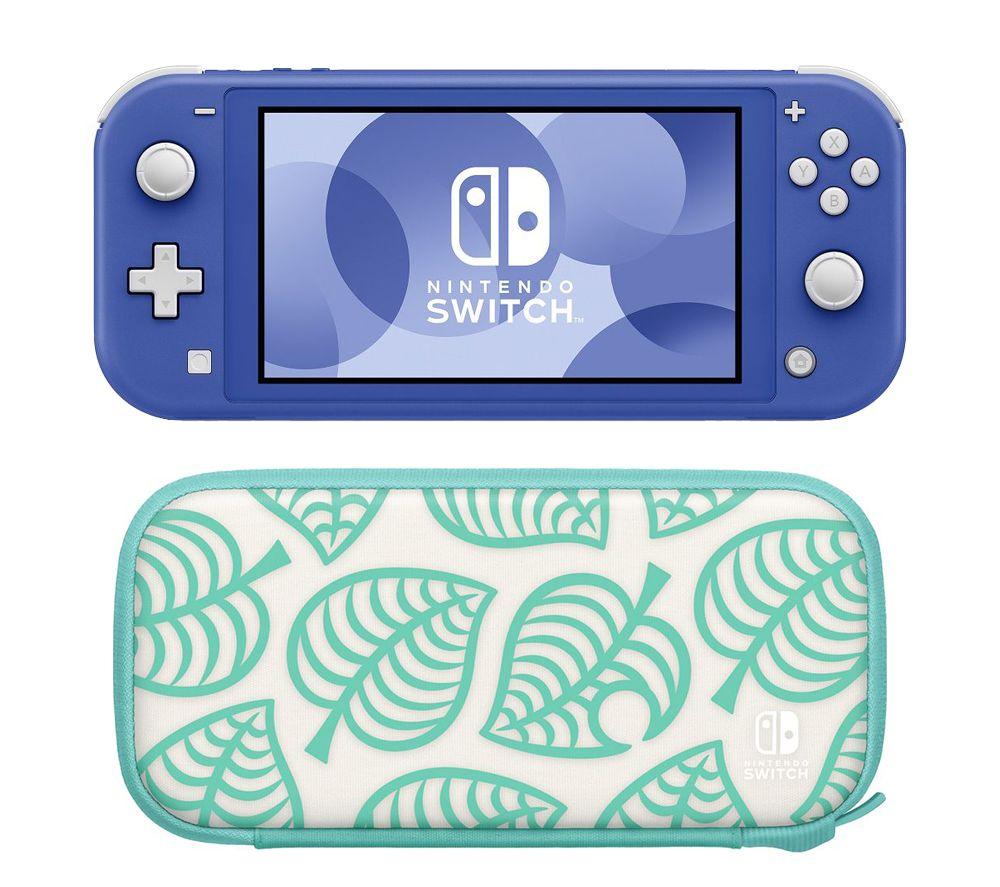 NINTENDO Switch Lite (Blue) & Switch Lite Carrying Case (Animal Crossing: New Horizons Edition) Bundle