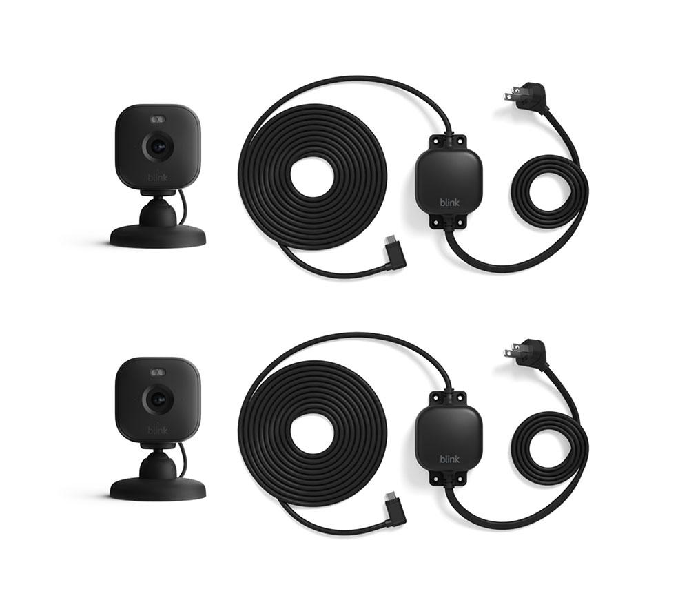 BLINK Mini 2 Full HD 1080p WiFi Security Camera with Weather Resistant Adapter - Black, Twin Pack