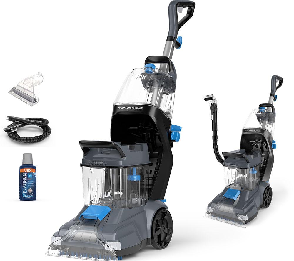 VAX SpinScrub Power Upright Carpet Cleaner - Grey & Tiger Blue