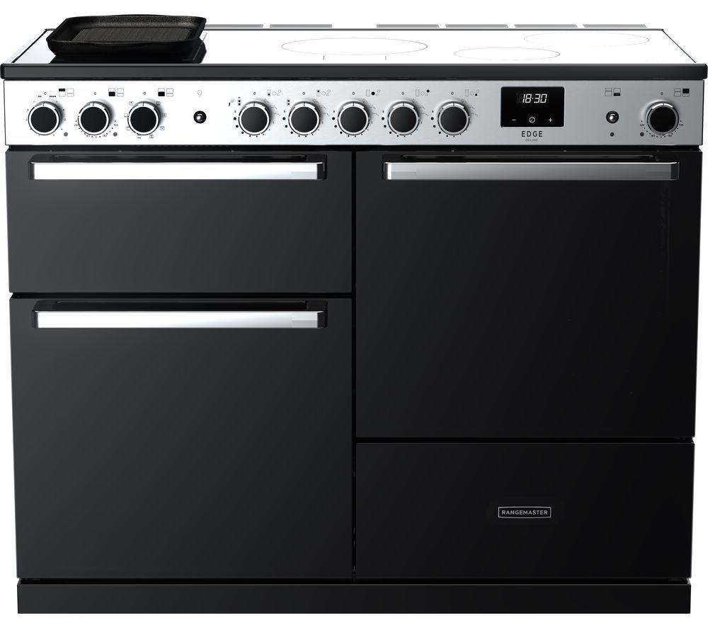 RANGEMASTER Edge Deluxe EDDL110EIGBLK/CM1 110 cm Electric Induction Range Cooker - Black & Chrome