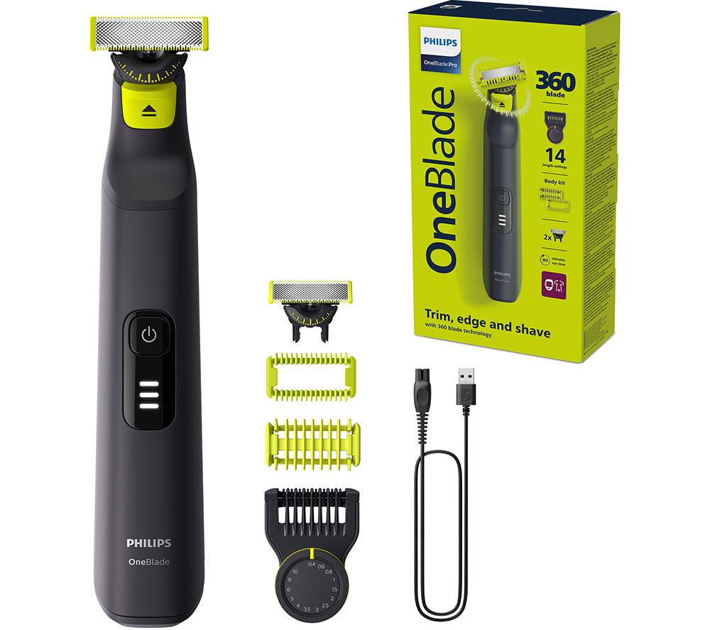 PHILIPS OneBlade Pro 360 QP6652/61 Wet & Dry Foil Shaver - Black