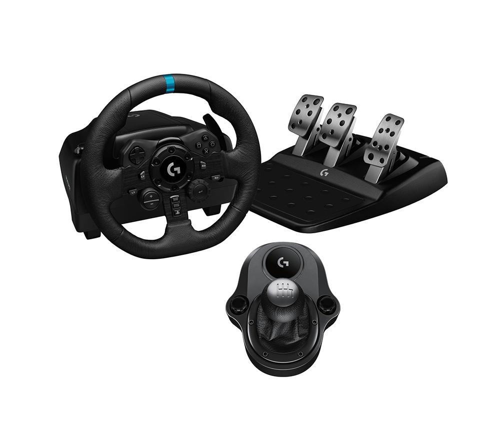LOGITECH G923 Racing Wheel, Pedals & Driving Force Shifter - PS4, PS5 & PC, Black