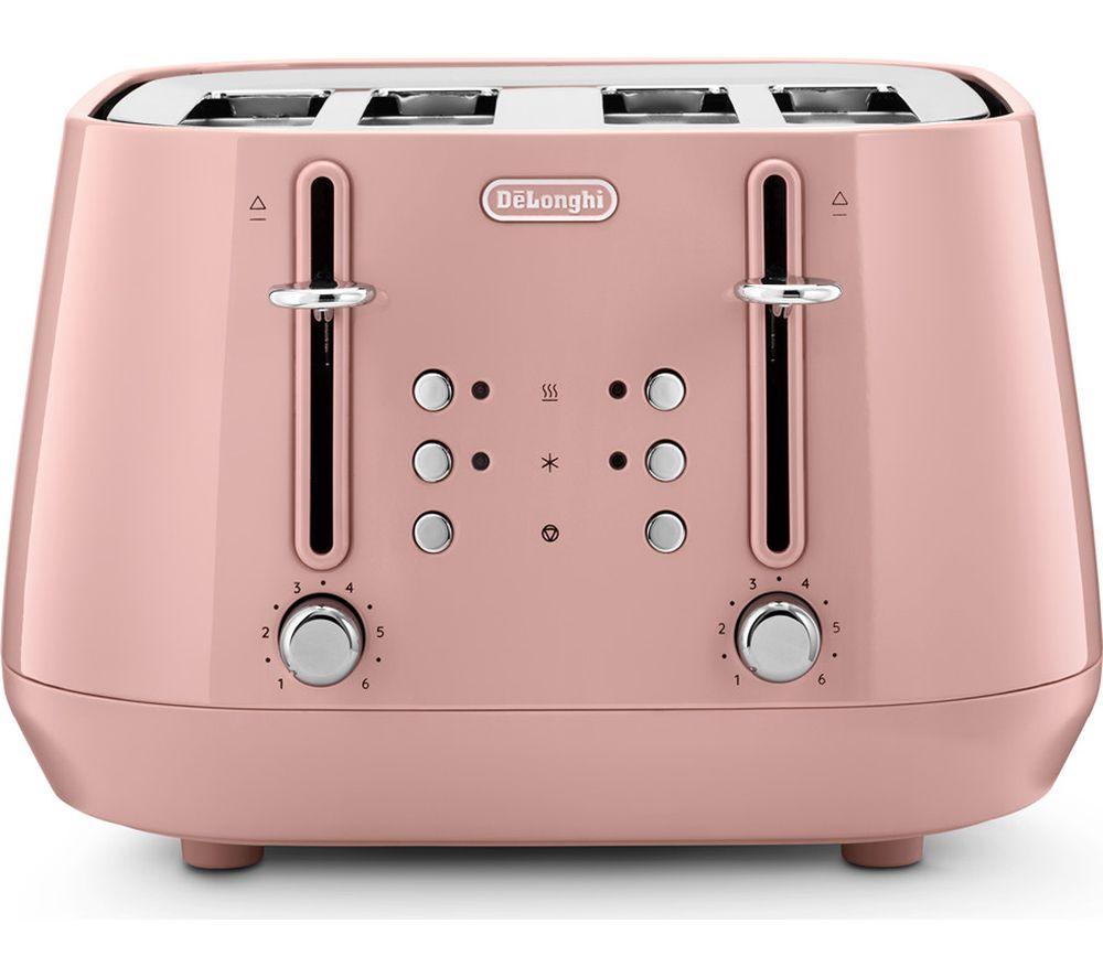 DELONGHI Eclettica CTY4003.PK 4-Slice Toaster - Pink