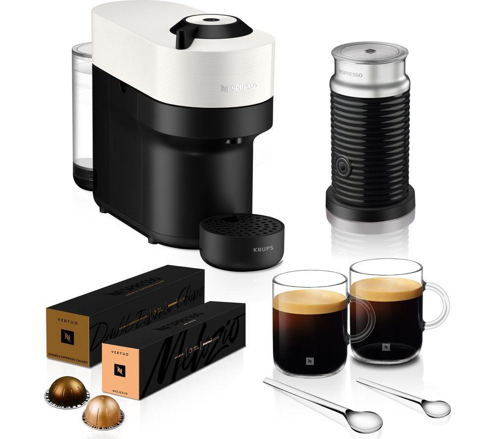 NESPRESSO by Krups Vertuo Pop Barista Bundle XN920141 Smart Coffee Machine - Coconut White