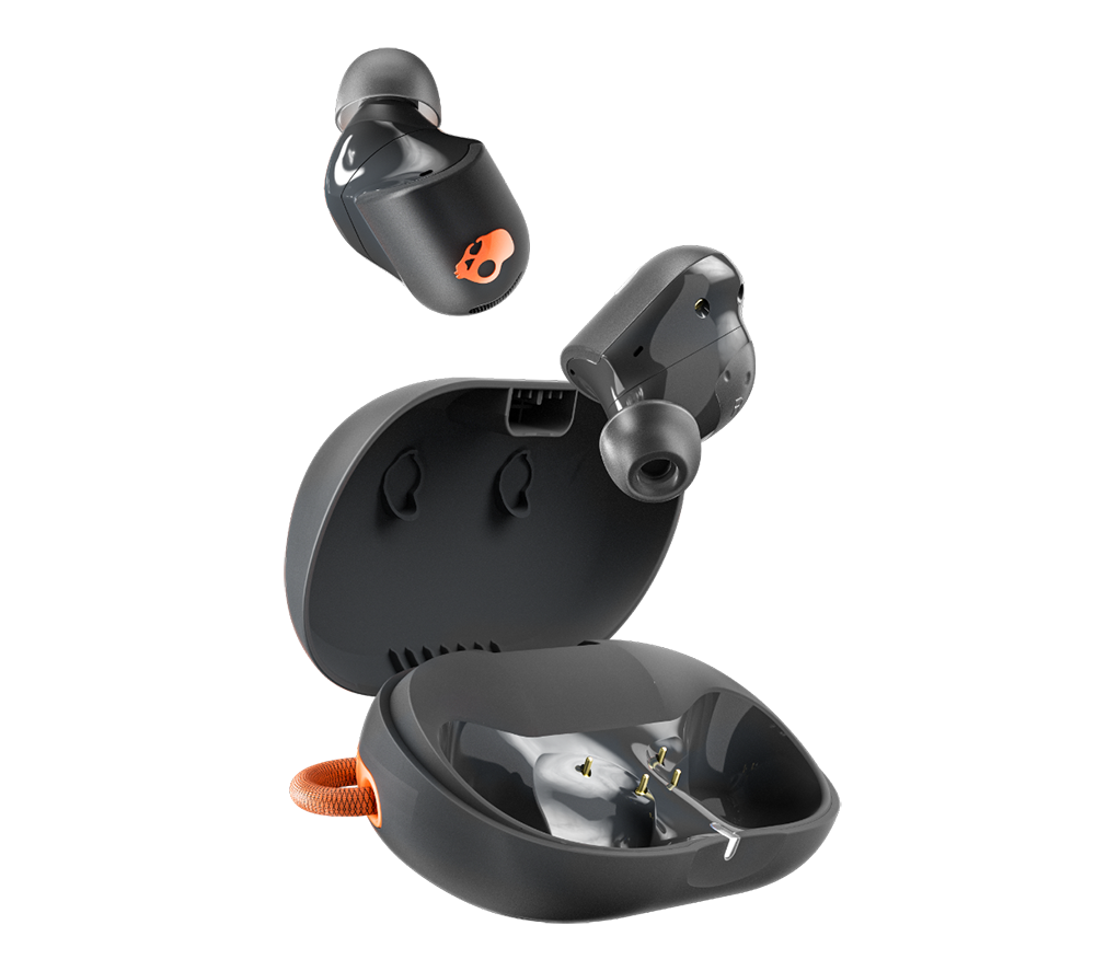 SKULLCANDY Sesh ANC Active Wireless Bluetooth Noise-Cancelling Earbuds - True Black & Orange