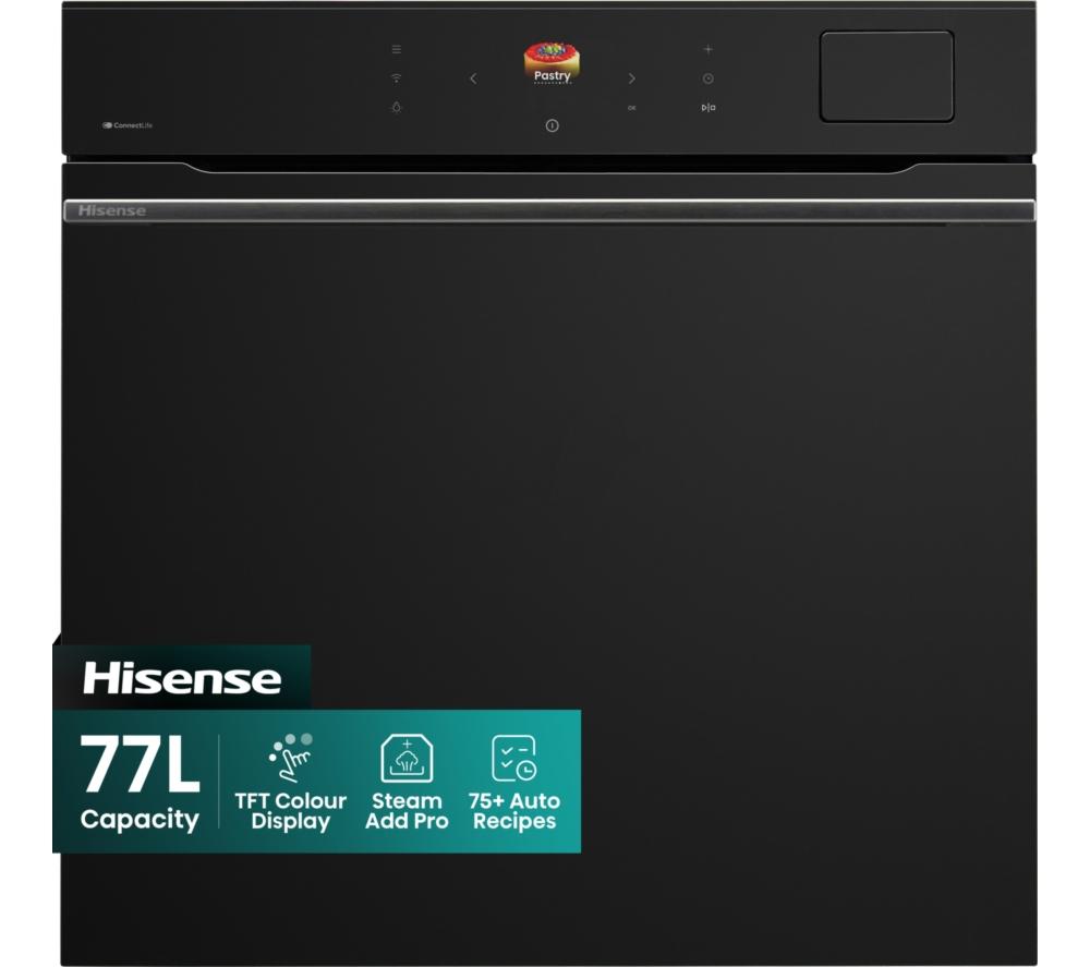 HISENSE Hi8 BlackLine BAS6PH8BUKWF Electric Pyrolytic Steam Smart Oven - Jet Black