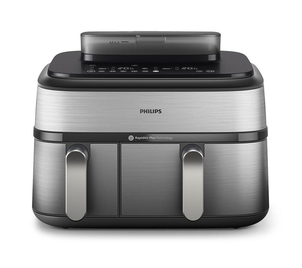 PHILIPS 5000 Series 9L NA555/09 Dual Basket Steam Air Fryer   Silver