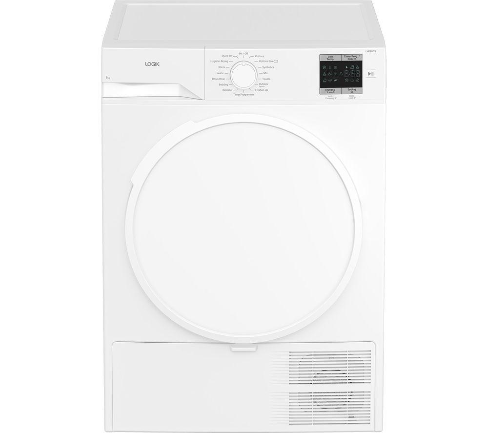 LOGIK LHP8W25 8 kg Heat Pump Tumble Dryer - White
