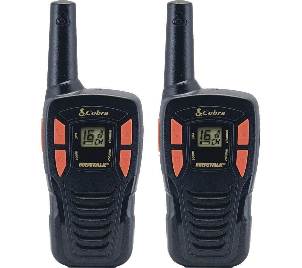 COBRA AM255 Walkie Talkie - Twin Pack, Black & Orange