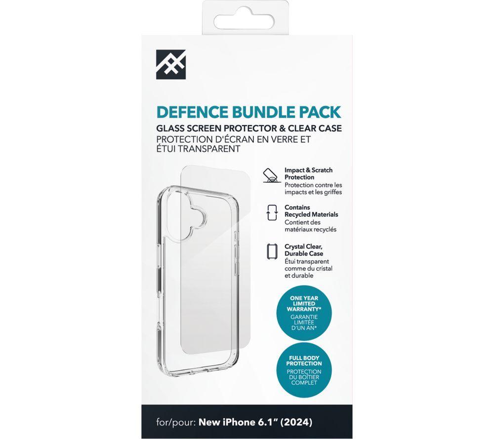 DEFENCE iPhone 16 Case & Screen Protector Bundle - Clear