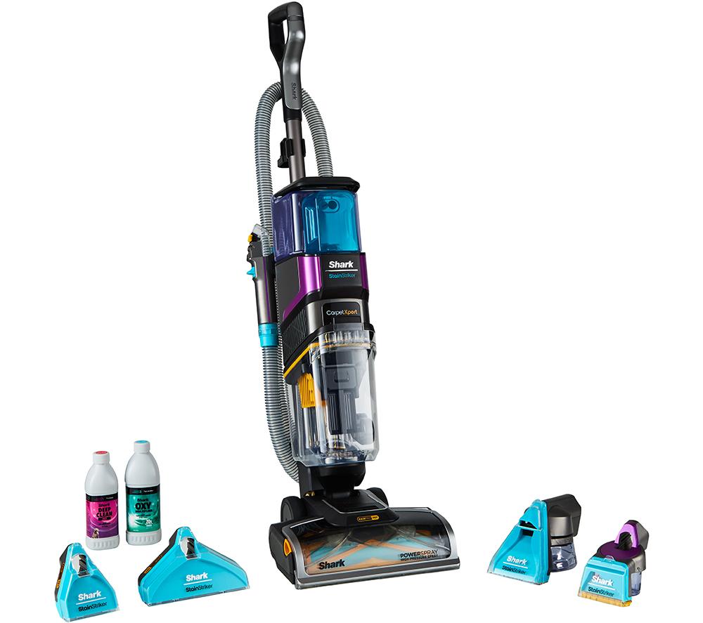SHARK CarpetXpert HairPro Pet with StainStriker EX300UK Upright Carpet Cleaner - Silver & Fuchsia
