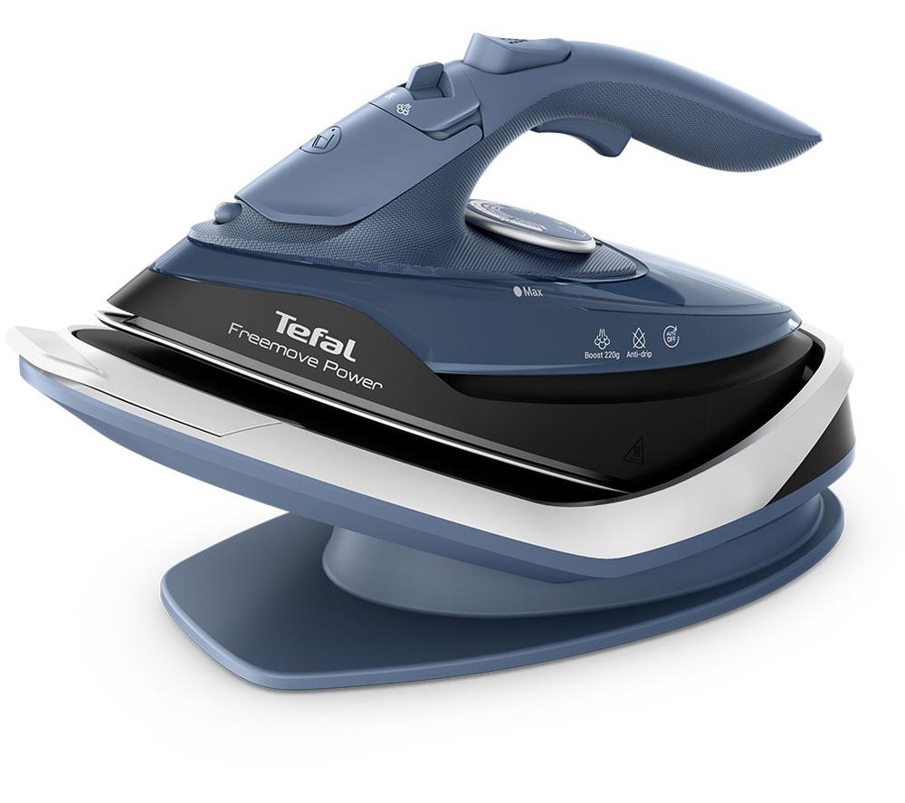 TEFAL Freemove Power FV6674G0 Cordless Steam Iron - Blue Salt & Black
