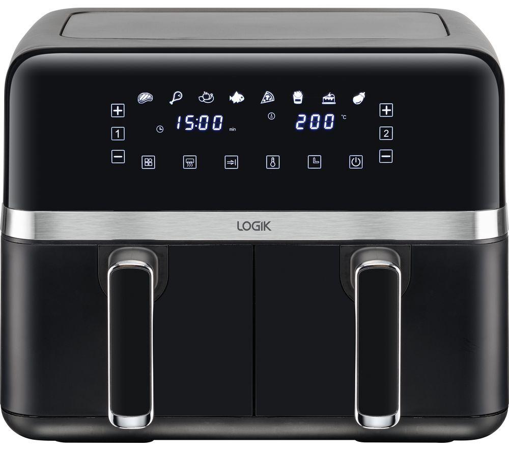 LOGIK L80AFB24 Dual Air Fryer  Black & Silver