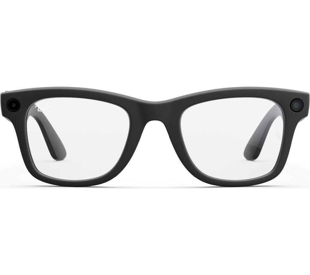RAY-BAN Meta Wayfarer Glasses - Matte Black, Clear to G15 Green Transitions