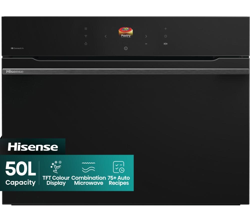 HISENSE Hi8 BlackLine BIM4AH8UKWF Compact Electric Oven with Microwave   Jet Black